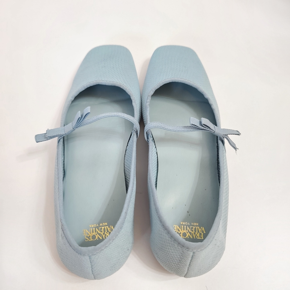 Frances Valentine | Jude Mary Jane Knit Flat Light Blue Size 7 - Picture 12 of 13